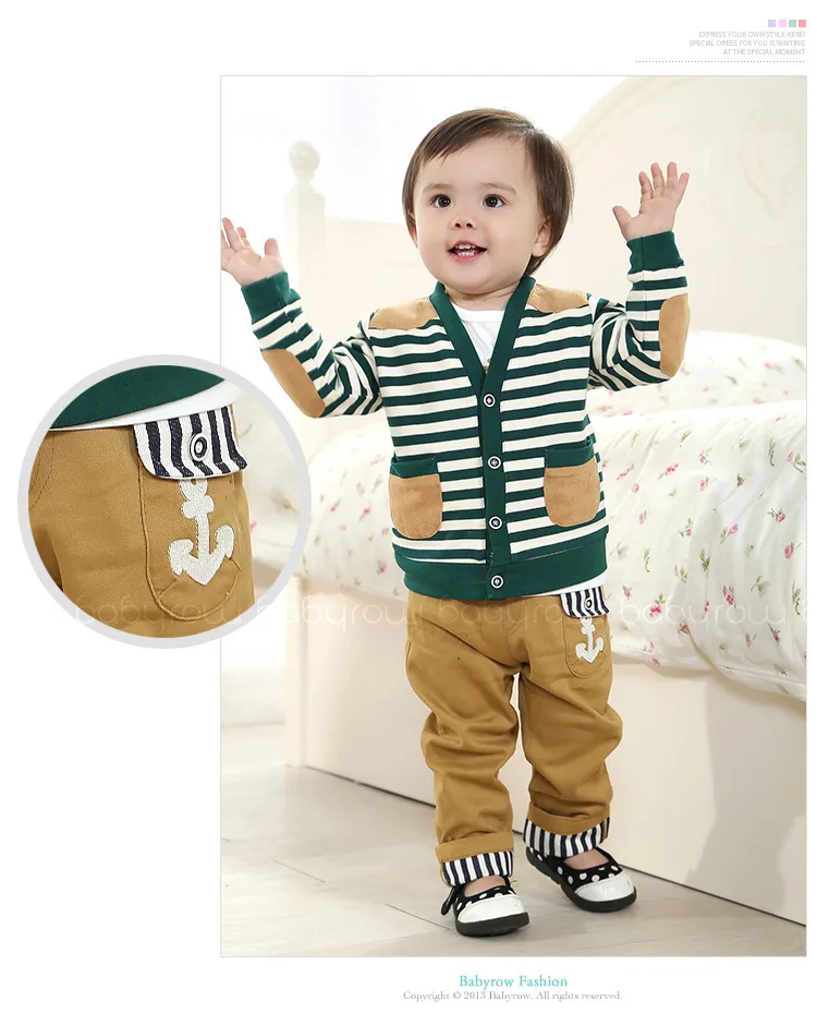 Anlencool/Коллекция 2019 года, пальто Roupas Meninos, новая Корейская одежда для малышей, весенний кардиган в полоску из трех предметов, брендовая