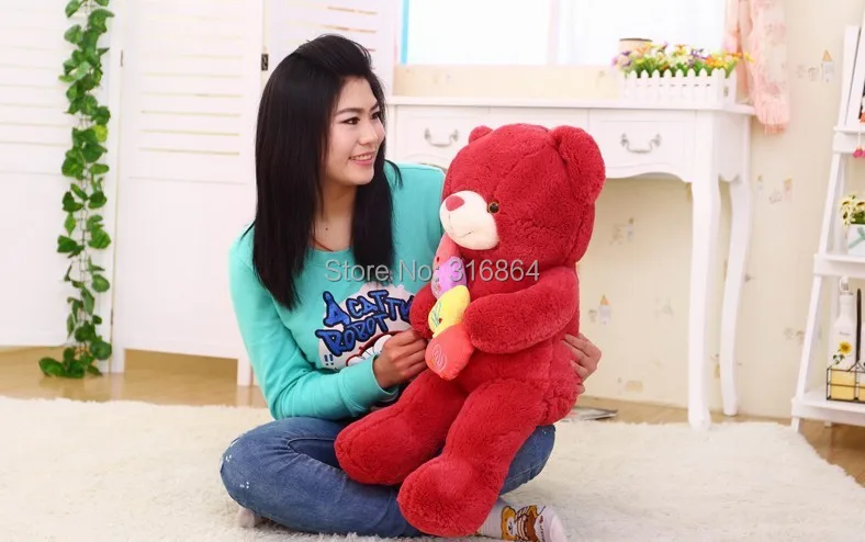 90 см большие размеры Love Teddy Bear плюшевая игрушка медведь плюшевая кукла подарок для девочек оптовые и розничные продажи