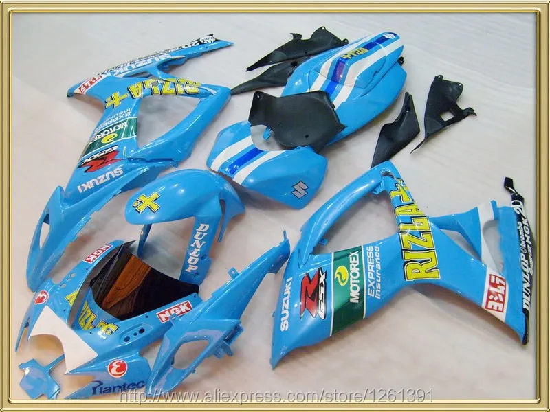 Впрыска ABS для K6 06 07 SUZUKI GSXR600 750 светло-голубой GSXR-750 GSX-R750 GSXR 600 750 2006 2007 обтекатели
