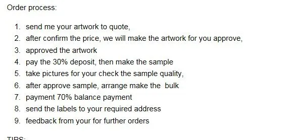 order process