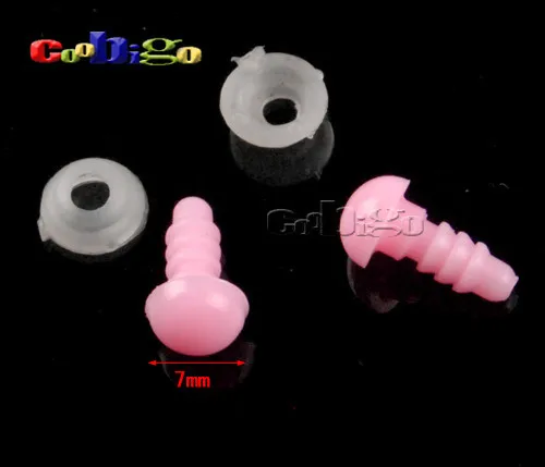 200 шт. 1/4 ''(7 мм) Пластик безопасности прекрасный babypink пуговицы-Глаза DIY аксессуары для Плюшевые мишки куклы# FLN011