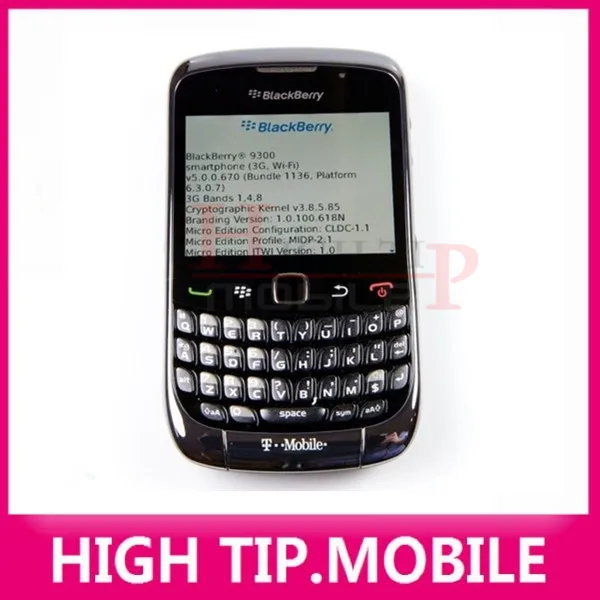 Восстановленный мобильный blackberry curve 9300 3g qwerty клавиатура четырехдиапазонный телефон