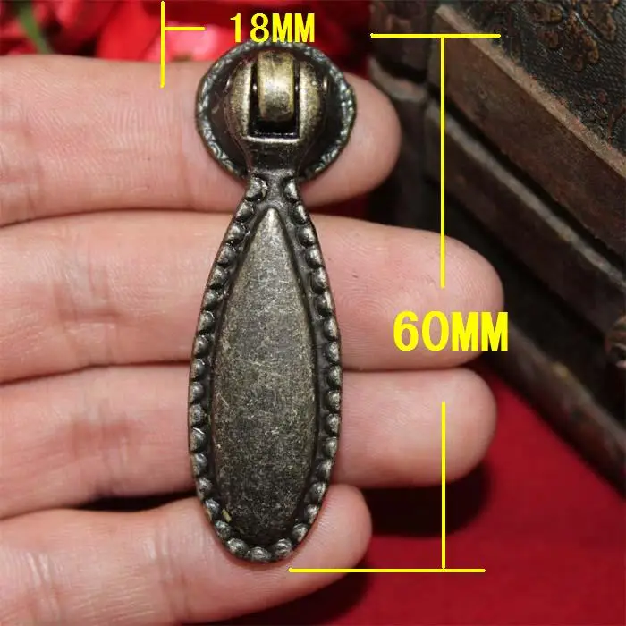 18*60 мм сплав ящик Старинной Ручкой шкаф китайский Классическая отверстие спереди ручка оптовая продажа