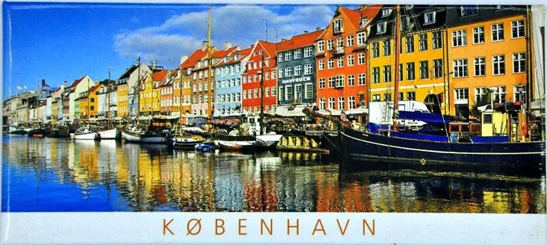 DANMARK KOBENHAVN городские здания пейзаж прямоугольник металлический холодильник Туризм Сувенир домашний декор холодильник магниты настенные Стикеры