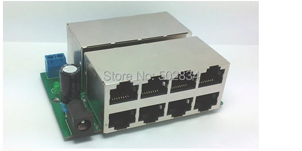 10 шт./лот 8 Путь DC Мужской 5.5x2.1 мм Инжектор PoE Мощность Over Ethernet сетевой адаптер