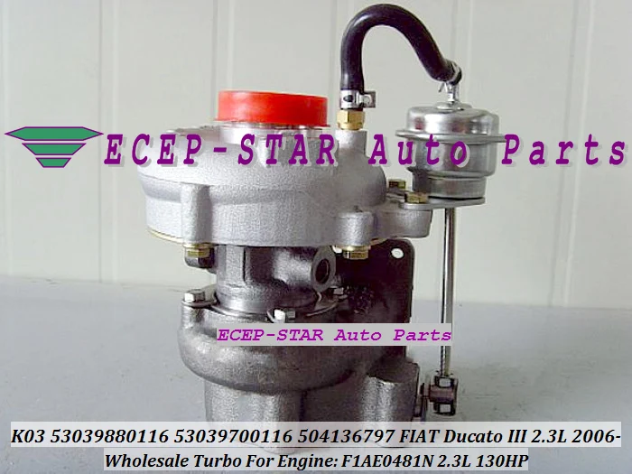 K03 53039880116 53039700116 504136797 Turbo Turbocharger For FIAT Ducato III 2.3L 130 Multijet 2006- F1AE0481N 130HP (2)