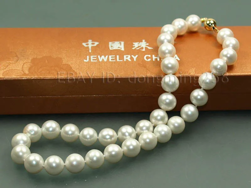 Wholesale_jewelry_wig$ Горячее надувательство AAA 12-13 мм белый akoya культивированный жемчуг ожерелье 17-22"
