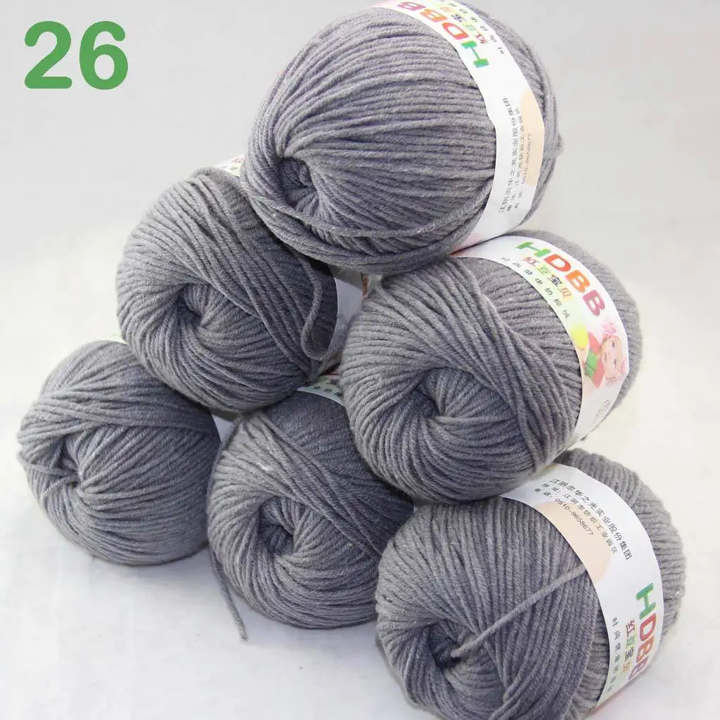 Распродажа 6ballsx50g мягкие хлопковые Детские Пряжа новые окрашенные вручную шерстяные носки декоративная ленточка пряжа для вязания оранжевый 2075-14-6