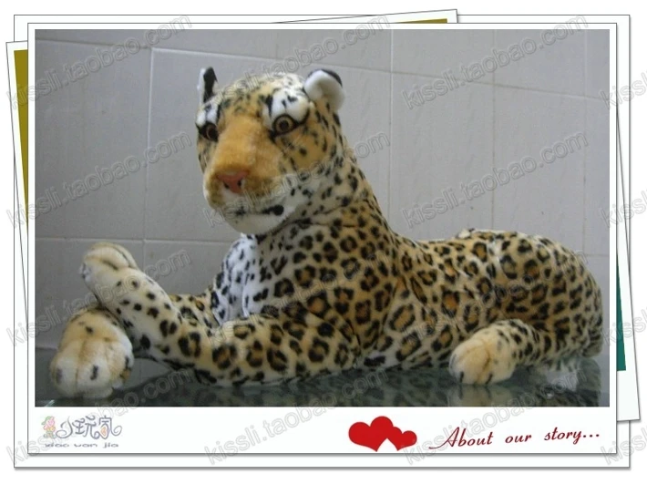 Средний прекрасный моделирования леопарда плюшевые игрушки Реалистичные леопарда Кукла подарок около 60 см