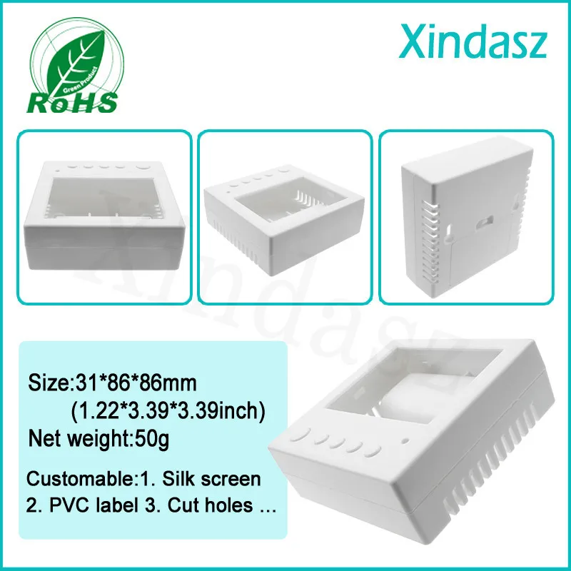 XDL-023) 86*86*31 мм Температурный метр коробка ключи безопасности пластиковый корпус Пластиковая распределительная коробка(2 AA батарейный отсек