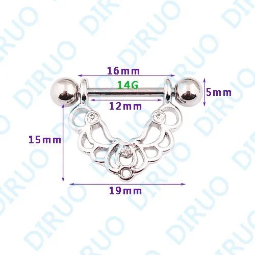 14G кольца для сосков сосок пирсинг тела пирсинг Jewelry6pcs/лот