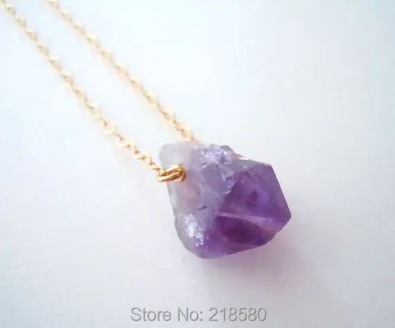SN-033 Кристалл кварц сырой аметисты точка ожерелье