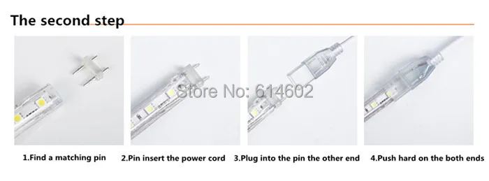 220V 110V SMD 5050 Светодиодная лента светильник с вилкой питания белый 60 светодиодов/м водонепроницаемая лента 100 м