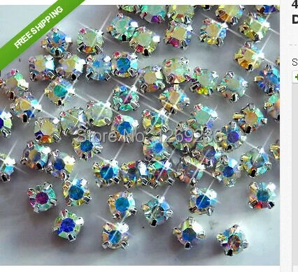 Свободные шарики 500 шт. 5 мм Clear AB Шить на Стекло Diamante со стразами M08