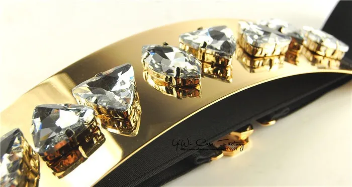 Эластичные колготки со стразами Зеркало Металл Пояс металлический Bling золотой пластине Широкий Оби группа для Для женщин женские Интимные аксессуары платье Ремни