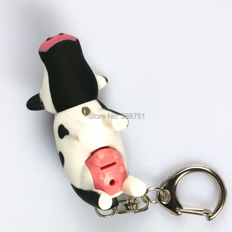 FedEx 100 шт./лот сумка Интимные аксессуары LED Прекрасный Cow брелок светодиодный продвижение брелок со звуком