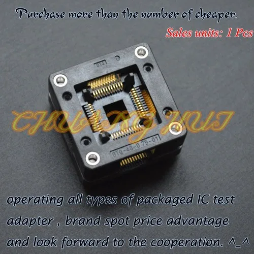 OTQ-48-0.75-01 тестовое гнездо TQFP48/QFP48/LQFP48/CQFP48 ic Разъем шаг = 0,75 мм Размеры = 10 х 10 мм/13x13 мм