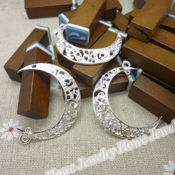 35 шт винтажные Подвески Луна подвеска яркое серебро для браслетов и колье DIY изготовление металлических украшений