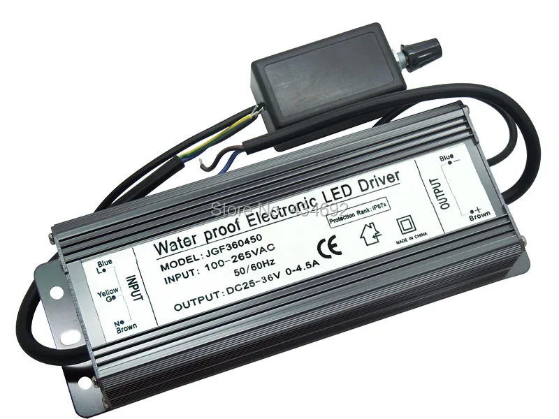 IP67 Водонепроницаемый 150 W светодиоидная лампа с регулируемой яркостью электронный светодиодный драйвер DC25V-36V 0-4.5A Питание/конвертер Трансформаторы