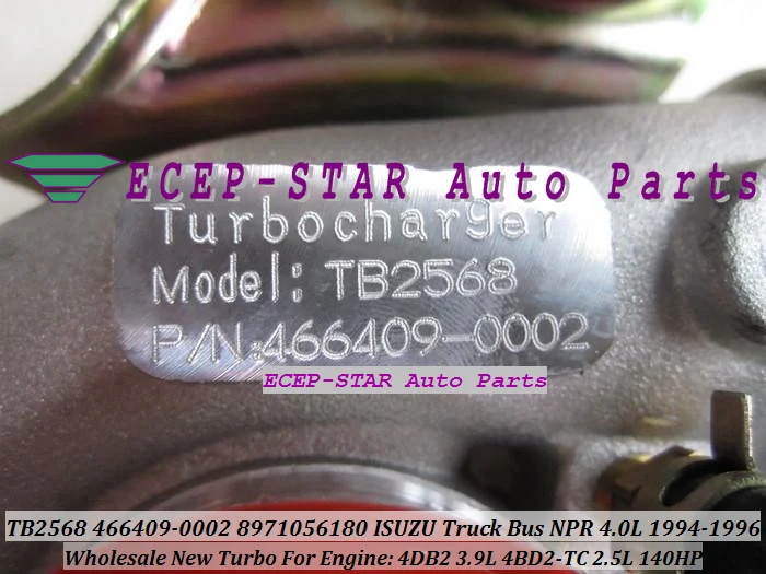TB2568 466409 466409-0002 8971056180 8971056181 8-97105618-0 турбо для isuzu, принт грузовика, автобуса, NPR 4.0L 1994 1996 4DB2 3.9L 4BD2-TC 2.5L