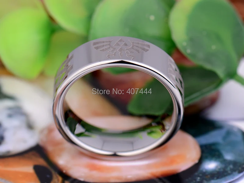 Бесплатная доставка YGK JEWELRY Лидер продаж 8 мм блестящие Серебристые трубы Легенда о Zelda новые мужские Вольфрам обручальное кольцо из карбида