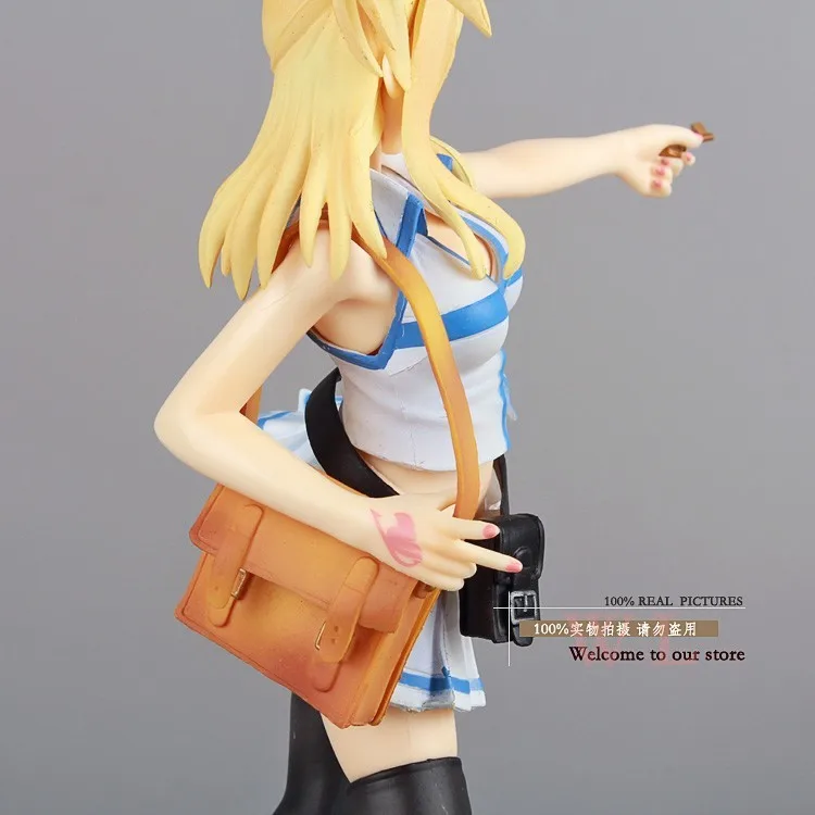 Бесплатная доставка Fairy Tail Люси Хертфиллиа белое платье ПВХ фигурку Коллекция модель игрушки 21 см FTFG004