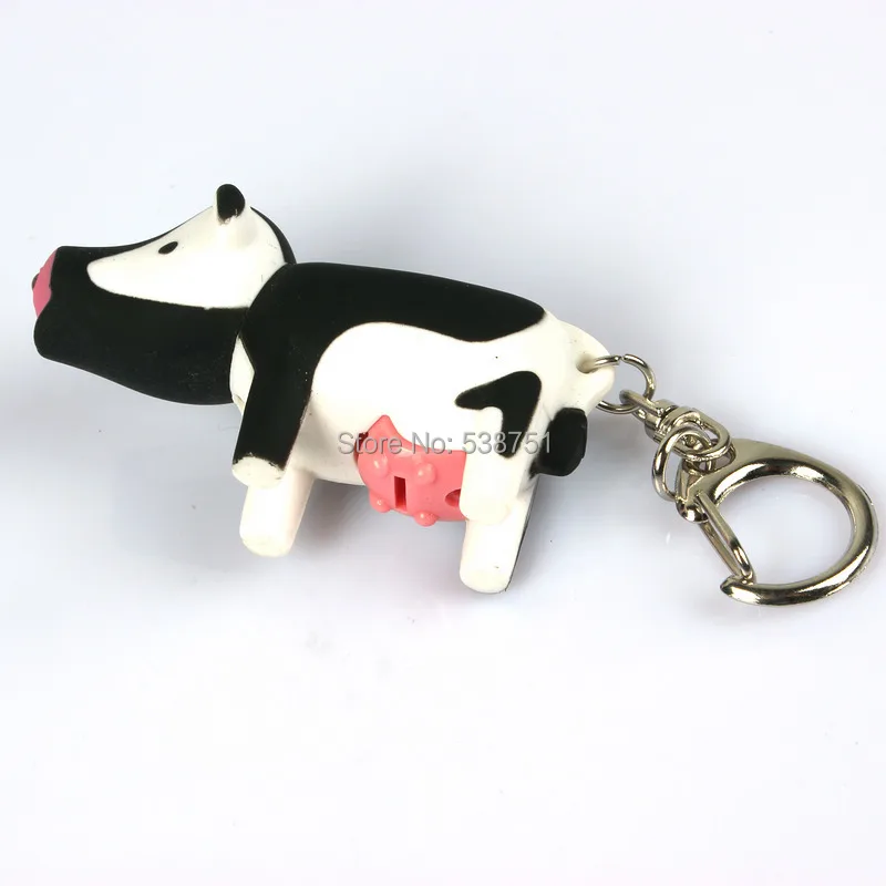 FedEx 100 шт./лот сумка Интимные аксессуары LED Прекрасный Cow брелок светодиодный продвижение брелок со звуком