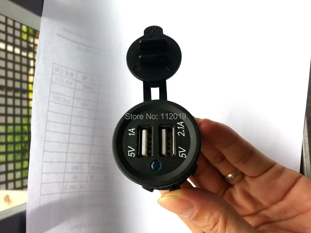 Водонепроницаемый зарядное устройство с 2 usb портами от 12 В до 5 В пост для дизельных двигателей дизельный двигатель для телефона на мотоцикл, gps, dvr, usb зарядное устройство Мощность Питания Гнездо для автомобильного прикуривателя
