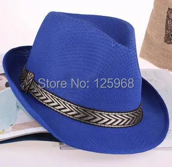 Новинка, 10 шт./лот, модная Мужская/Женская одноцветная Шляпа Fedora jazz, Повседневная шляпа, 12 цветов