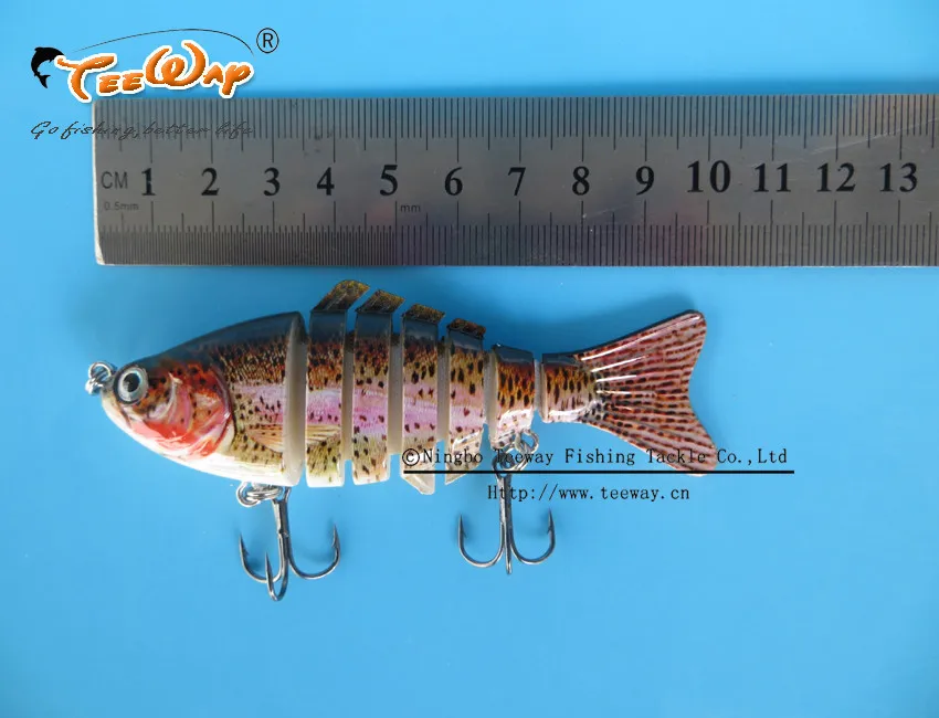 2 шт./лот Рыбалка приманки 7-сегментный swimbait Жесткий приманки медленно 10 см 15 г с 6# рыболовный крючок FL7-R05