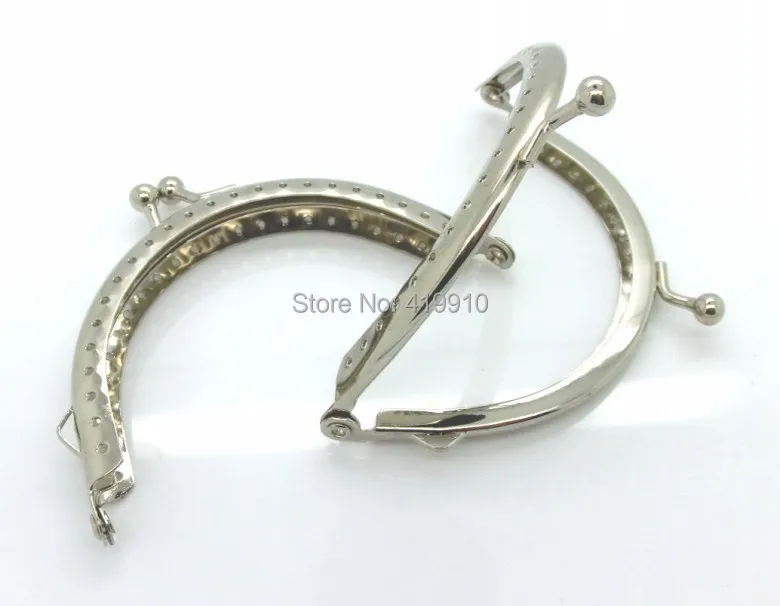 Shipping-5PCs, серебристая цветная Сумочка, металлическая АРКА, рамка, застежка заклепка, ручка ручной работы, 9x6,3 см(3 4/" x2 4/8"), J2606