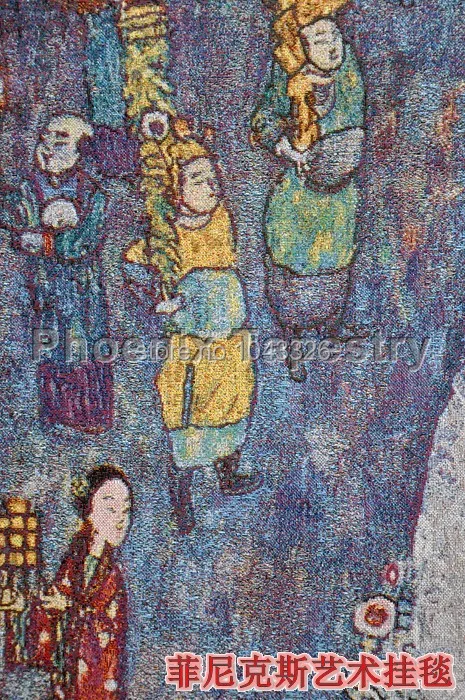 140*96 см Настенная подвесная домашняя текстильная отделка Klimt-Adele Baroness мягкий хлопковый тканый жаккард Европейский бельгийский гобелен