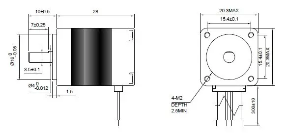 4-motor de Passo Nema8 para Impressora Nema Motor Deslizante Bygh 28mm 1.6ncm 2.3oz.in 1.8deg 0.2a Cnc Xyz 3d 8 20 2 Nema 8 motor deslizante 20 bygh 28mm
