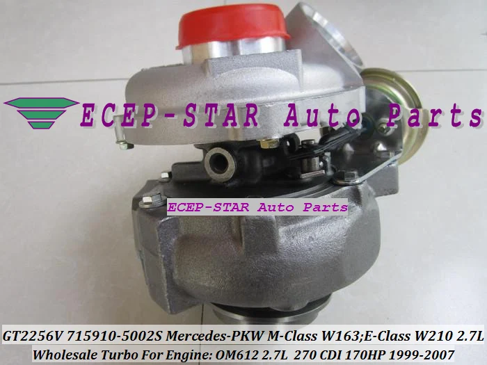 GT2256V 715910-5002S 715910-0001  715910 Turbo Turbocharger For Mercedes-PKW M-Class W163;E-Class 270 CDI W210 1999-2007 OM612 2.7L 170HP (6)