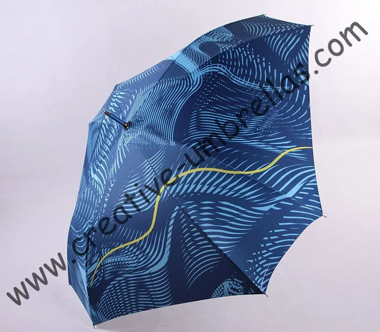 Прямой алюминиевый квадратный umbrellas.14mm синий алюминиевый вал и стекловолокна ребра, автоматический открытый, полный печатных