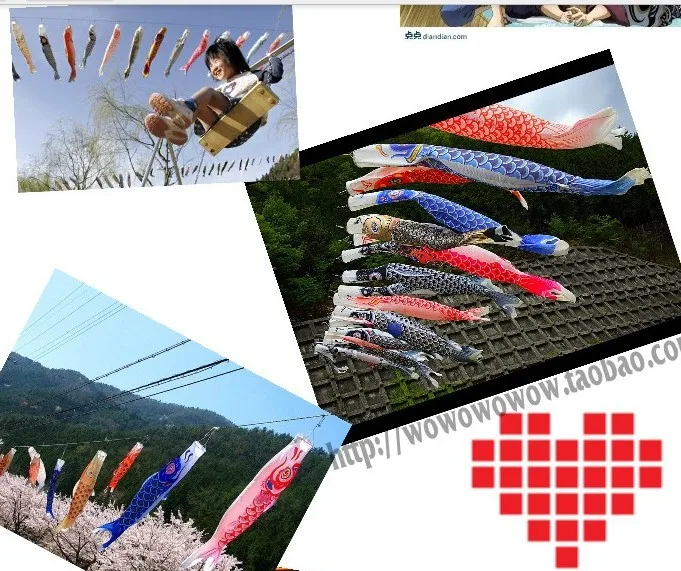 Карп рыбный флаг Карп carousingly koinobori 40 см-1,5 м 1 комплект(5 цветов+ кисточка