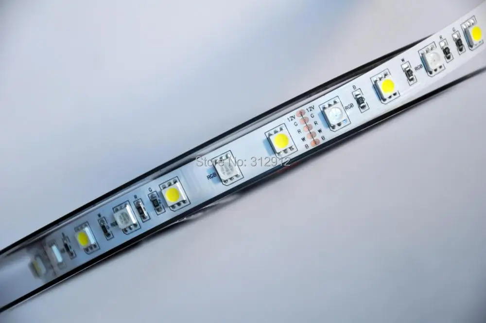 5 м 300 светодиоды 60LED/M 5050 RGBW (RGB + теплый белый) Светодиодные ленты света; -Водонепроницаемый; DC12V вход; 72 Вт