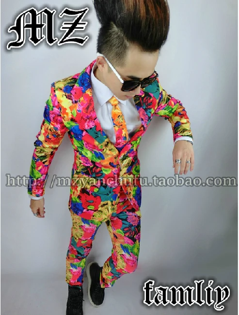 S-xl! корейский bigbang rights Zhi-Long GD "карандаш" тот же абзац разноцветный костюм куртка для мужчин