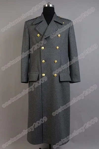Torchwood Doctor Captain Jack Harkness Jacket Wool Coat Costume Grey Ver7