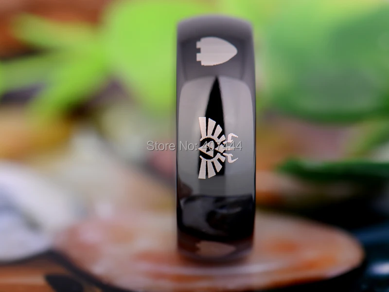 Бесплатная доставка YGK JEWELRY Лидер продаж 8 мм черный купол Легенда о Zelda Для мужчин новый кольцо Вольфрам обручальное кольцо из карбида