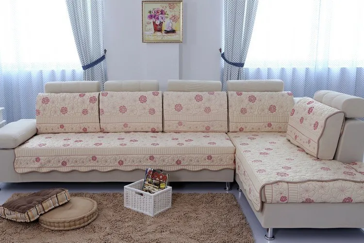 Past Fabric Cotton Sofa Cloth Flower Sectional Towel Set