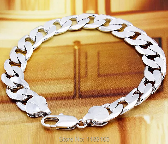mens 18ct gold curb bracelet