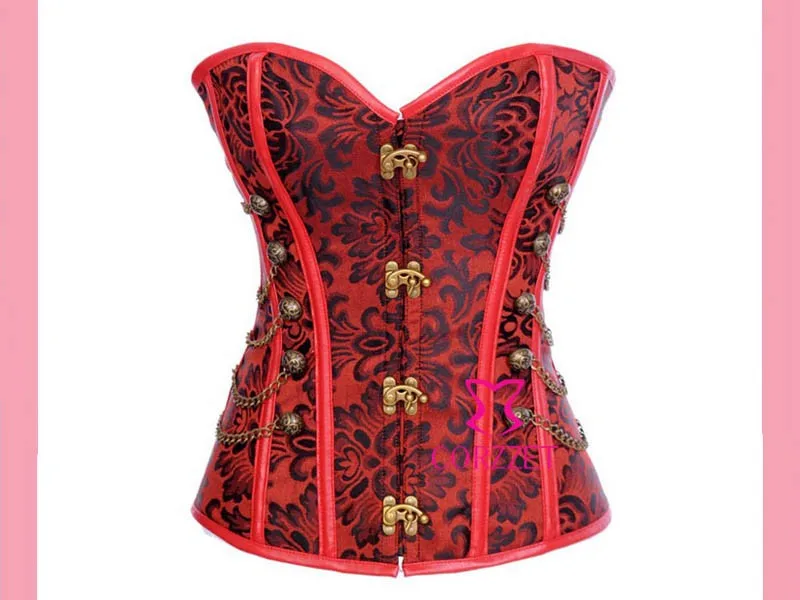 Сексуальные корсеты без бретелек Сталь Bone Overbust черный готический корсет стимпанк Костюмы Бюстье Растениеводство Топы корректирующие withchains и металлической пряжкой кольцо