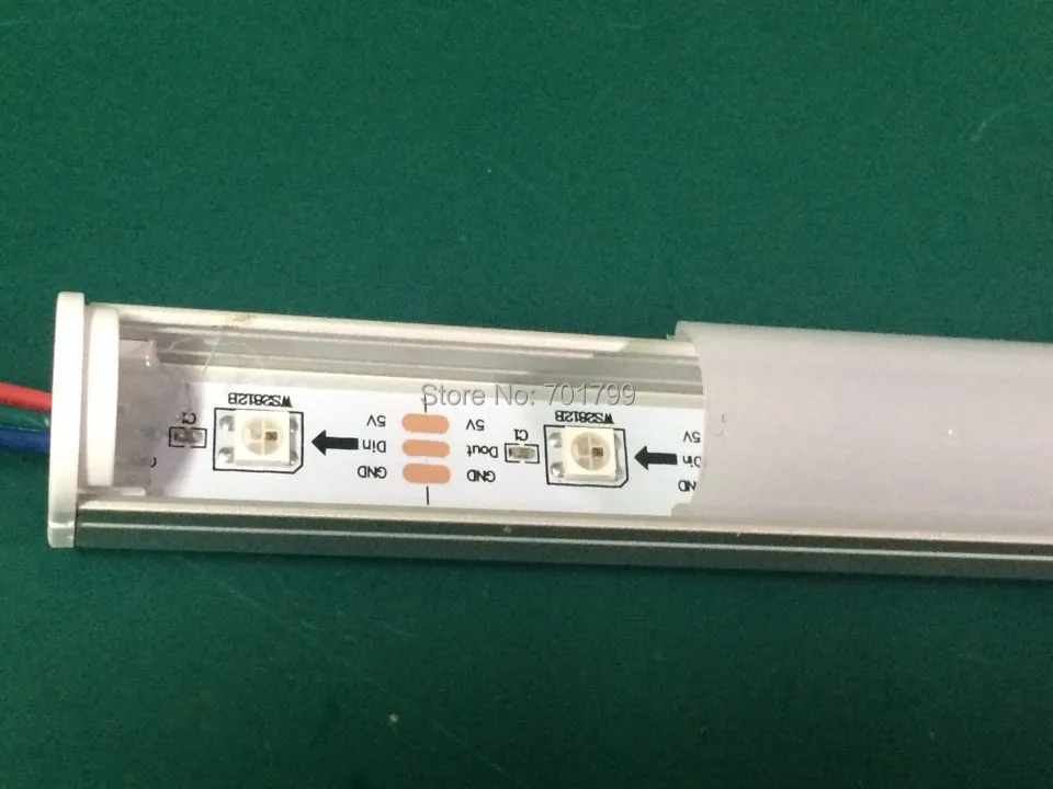 1 м DC5V WS2812B светодиодный цифровой жесткий стержень; с молочной оболочкой; 32 пикс./м; 1 м в длину; вход DC5V