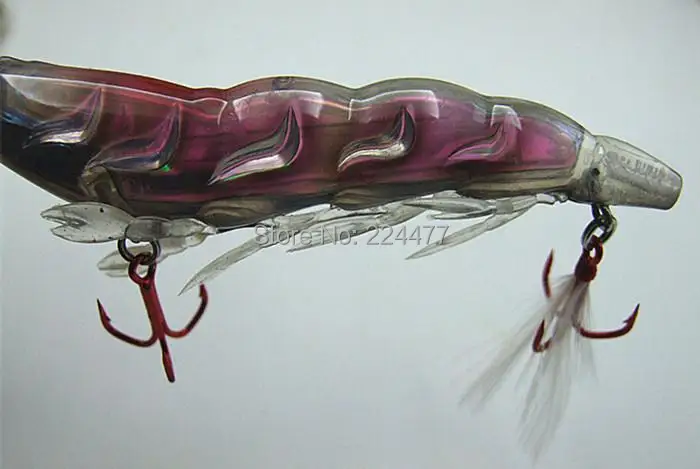 Isca de Pesca Afundando tipo Três Isca Camarão Forma Falsa China Enfrentar Plástico Rígido Anzol Vmc Cores 10.8 cm 20g 10 Falsa Isca De Pesca China Enfrentar Plástico