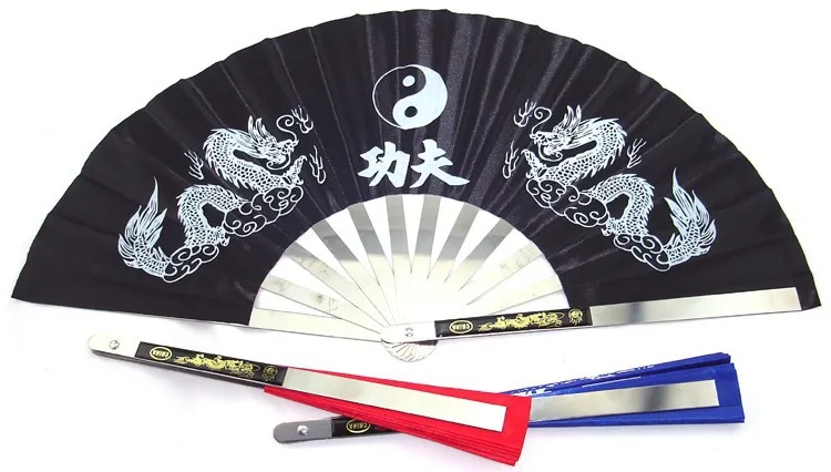 Фитнес из нержавеющей стали tai chi fan martial artsshirts кунг-фу тайчи тайцзи представление два дракона вентиляторы 3 цвета