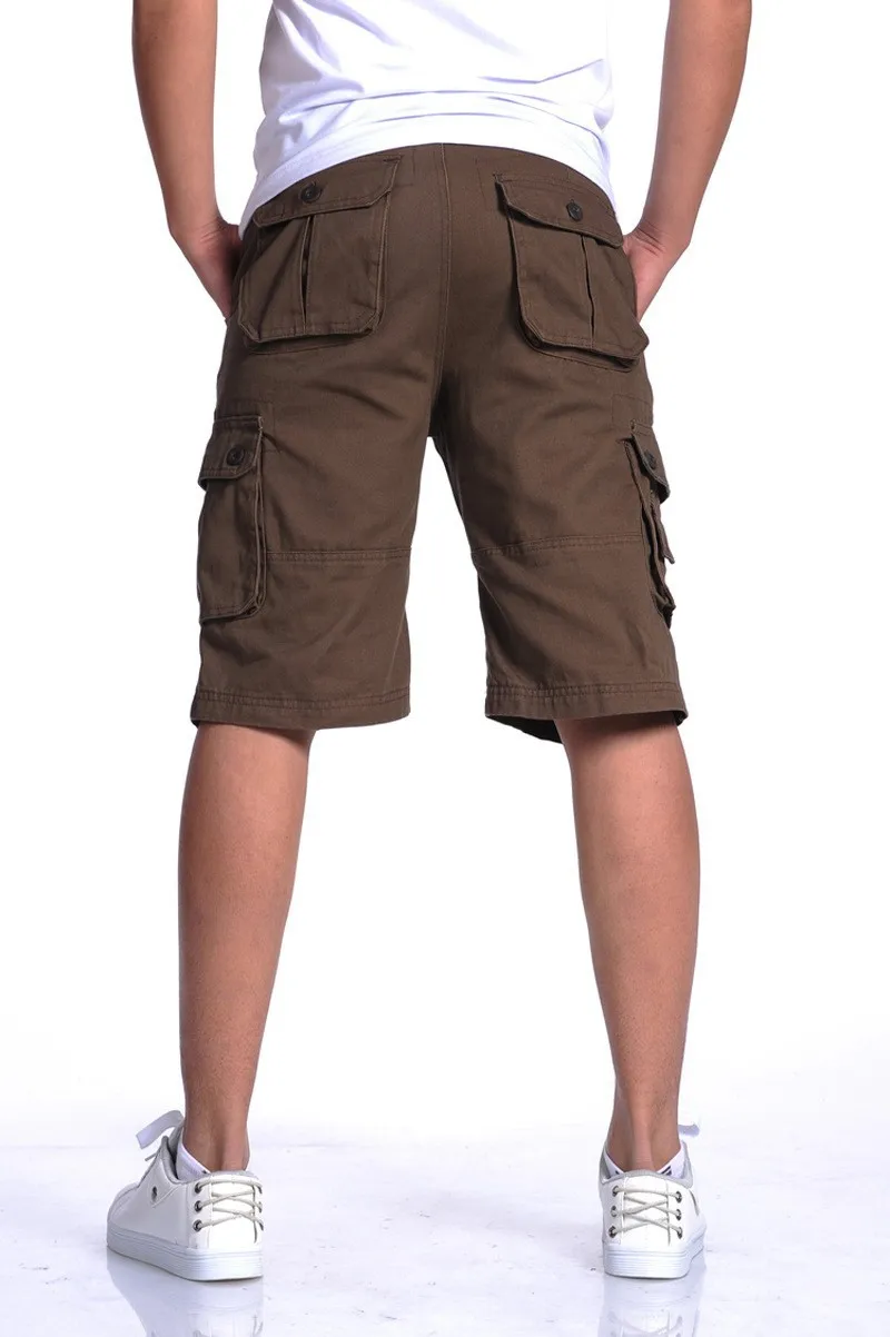 Лето военные карго шорты брендовые новые армейские мужские свободные рабочие повседневные короткие штаны плюс размер США 42 44 46 без пояса