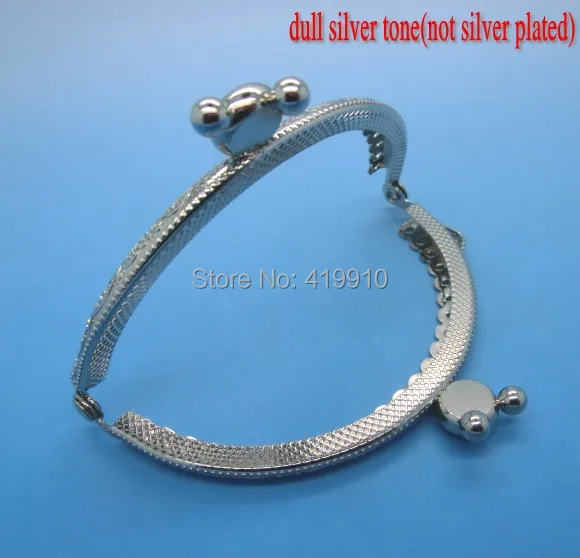 Shipping-2pcs металла Рамки поцелуй застежка для кошелек сумка замок ручка поделки ручной работы Серебряный тон 8.5 см x 6 см(3 3/" x2 2/8") j2559
