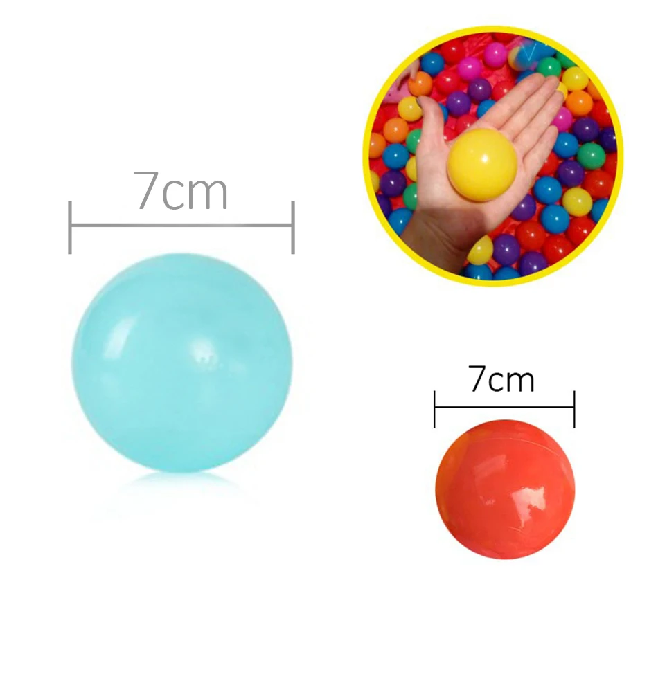 7CM100PCS Colorful Ball Soft Plastic Ocean Balls Bal Funny Baby Kid Swim Pit Toy Water Pool Toys For Children Ocean Wave Ball