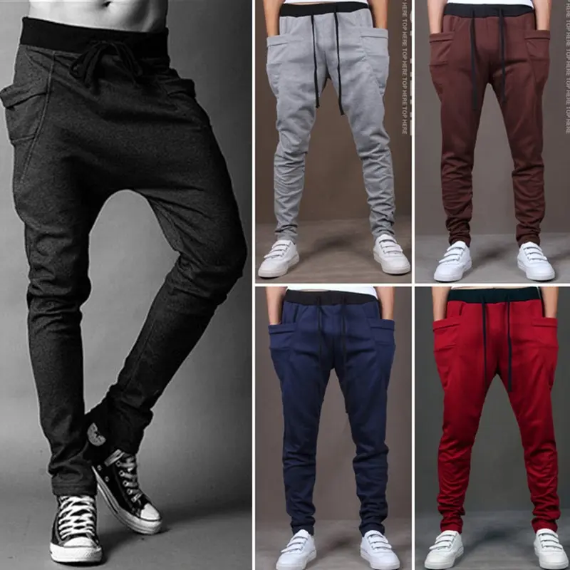 

Men Casual Pants Cool Design Moletom Big Pocket Top Here Brand Clothing Army Trousers Hip Hop Harem Pants Mens Joggers 8 Colors